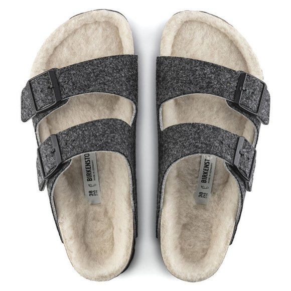 Birkenstock, Men's NEW Arizona Shearling Fur Sandals, Size 45 EU, (12-12.5 M) US - Picture 3 of 4